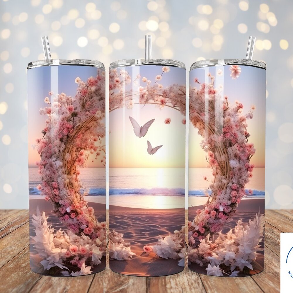 Beach Wedding Tumbler, Beach Bride Gift, Maid Of Honor Beach Tumbler,